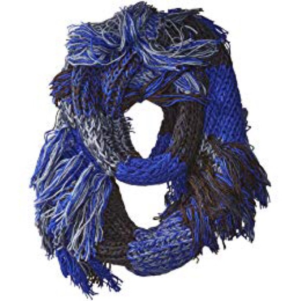 BCBG MaxAzria yarn scarf blue, black and white.  NWT